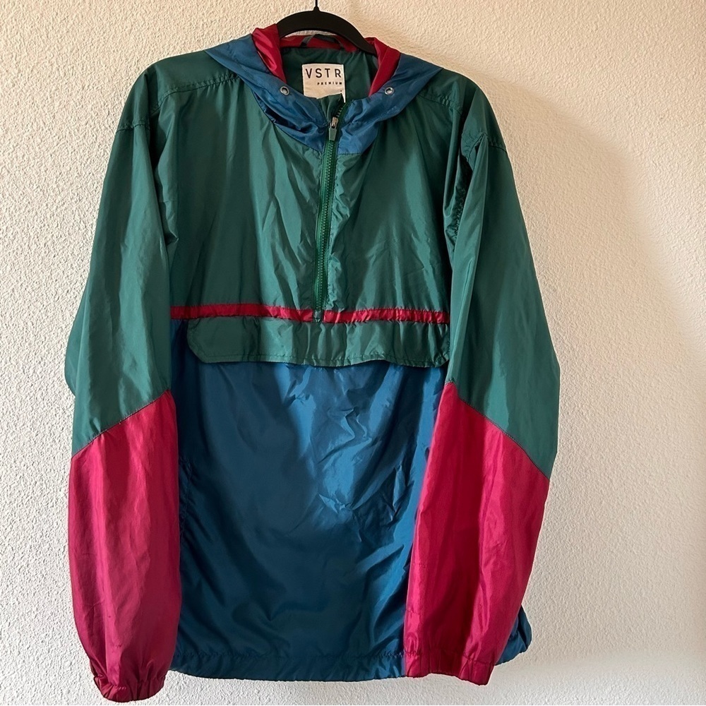 VSTR Windbreaker Hood 1/3 Zip Color Block Men Size Large